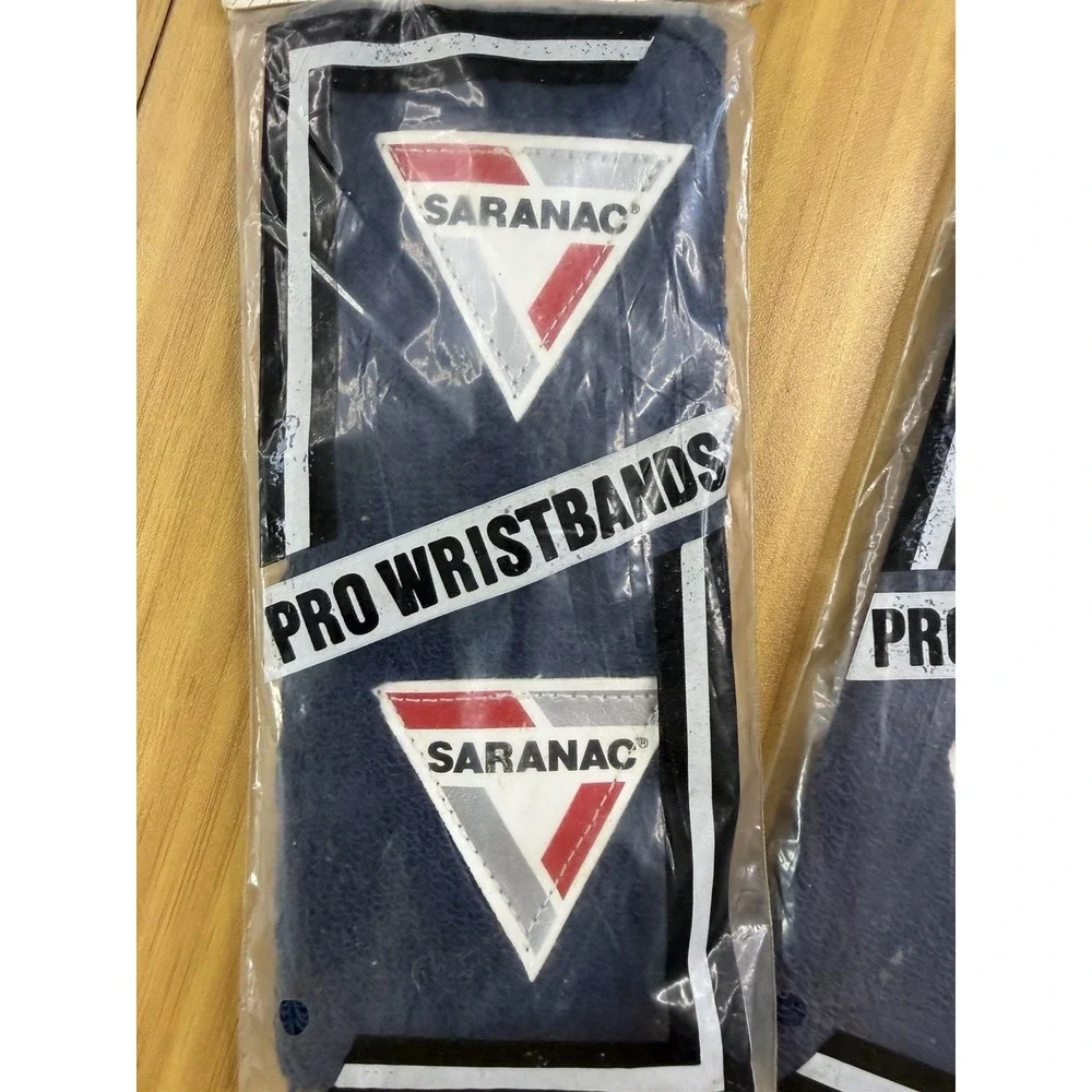 Lot Of 2 VINTAGE SARANAC PRO WRISTBANDS Navy Blue BRAND NEW SEALED